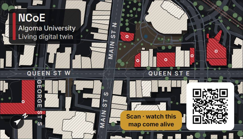 Map of downtown Brampton printed on the card